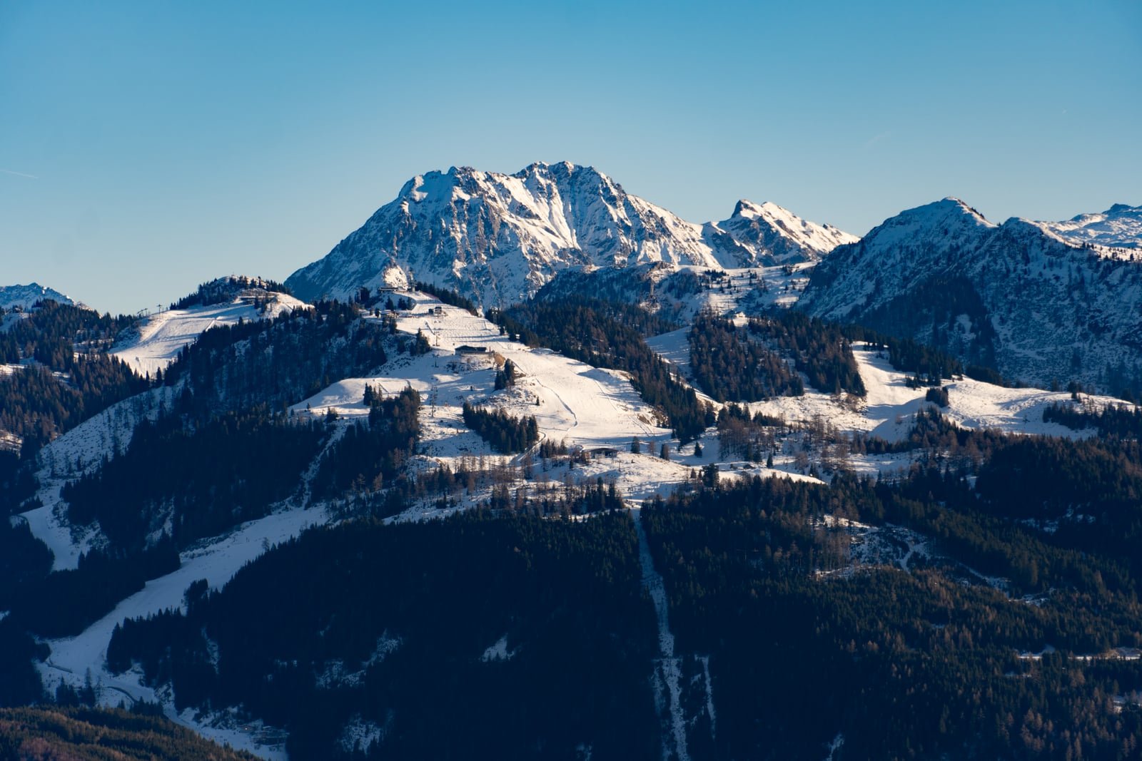Alpendorf ski resort with gondola and snow-covered runs