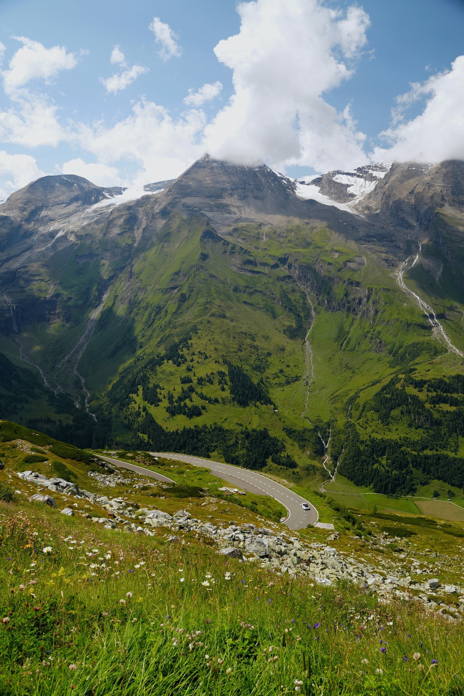 Rauris valley ski terrain with the Hohe Tauern range beyond